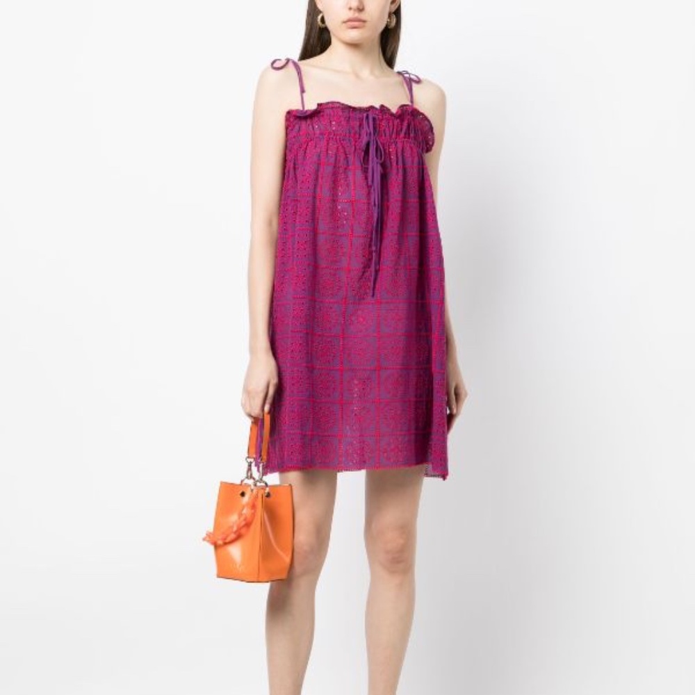 NWT GANNI Light Broderie Anglaise Strap Dress | Statement Dress - Picture 1 of 4